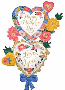 Anagram 59 inch Happy Mothers Day Floral Prints Shape Foil Balloon 1ct