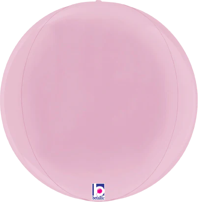 Betallic Dimensionals‚Ñ�?Pastel Pink Globe 15 inch Multi-Sided Shaped Foil Balloon Packaged 1ct
