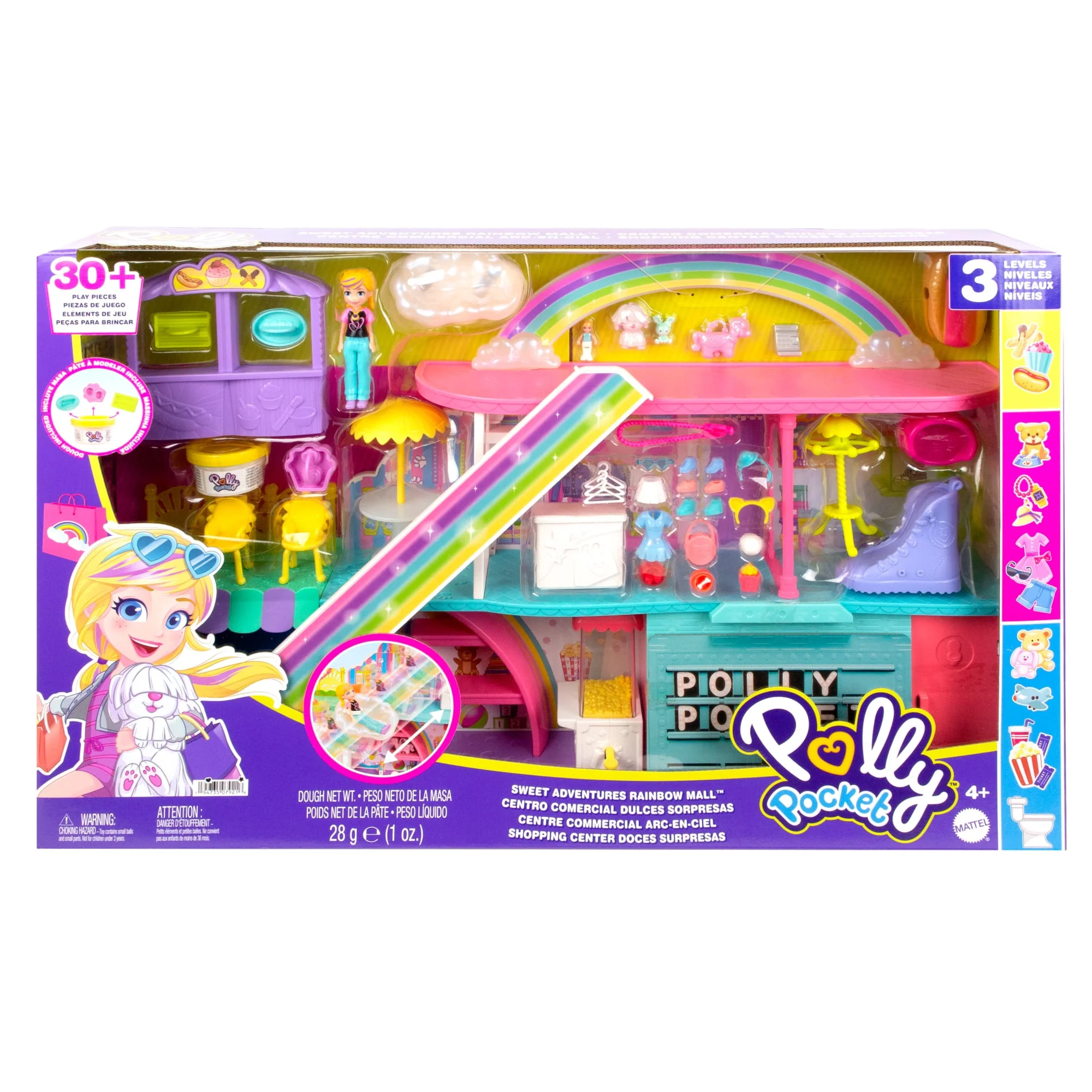 Polly Pocket Sweet Adventures Rainbow Mall Playset
