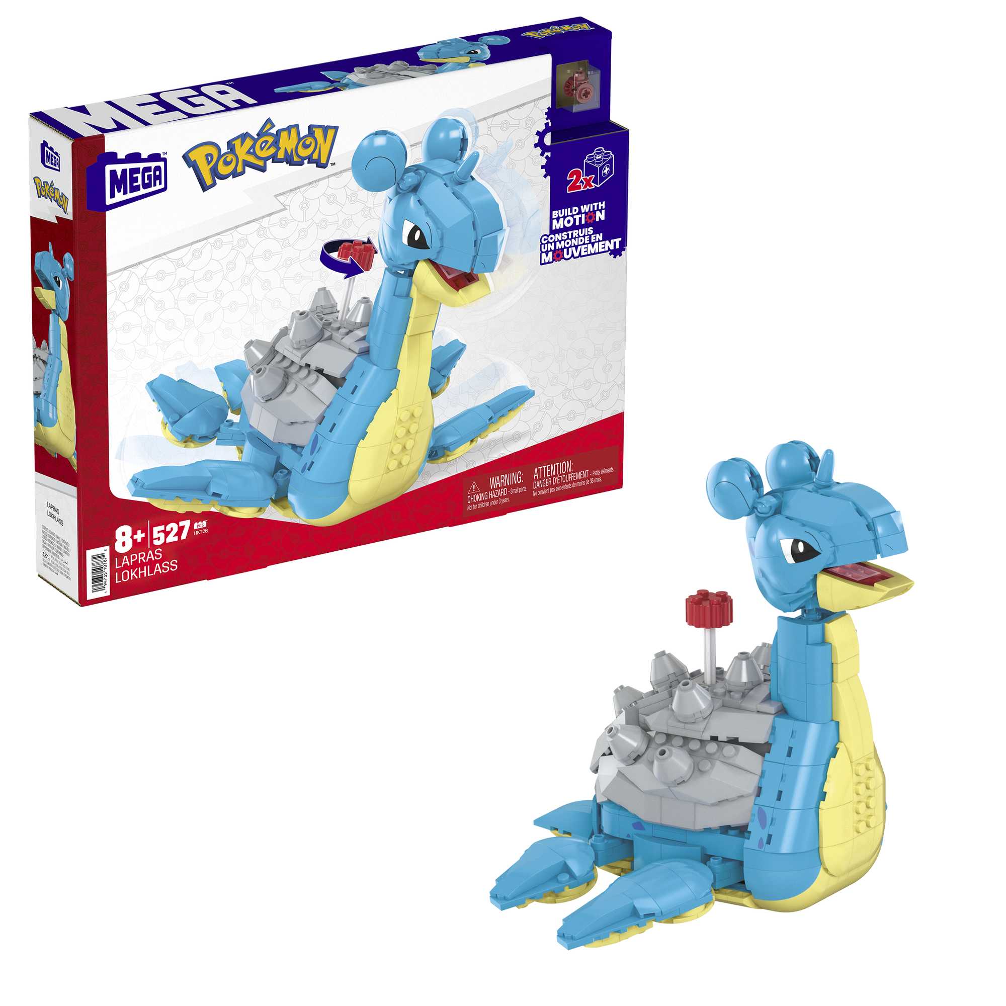 MEGA Pok��mon Lapras Building Toy Kit With Action Figure (527 Pieces) For Kids