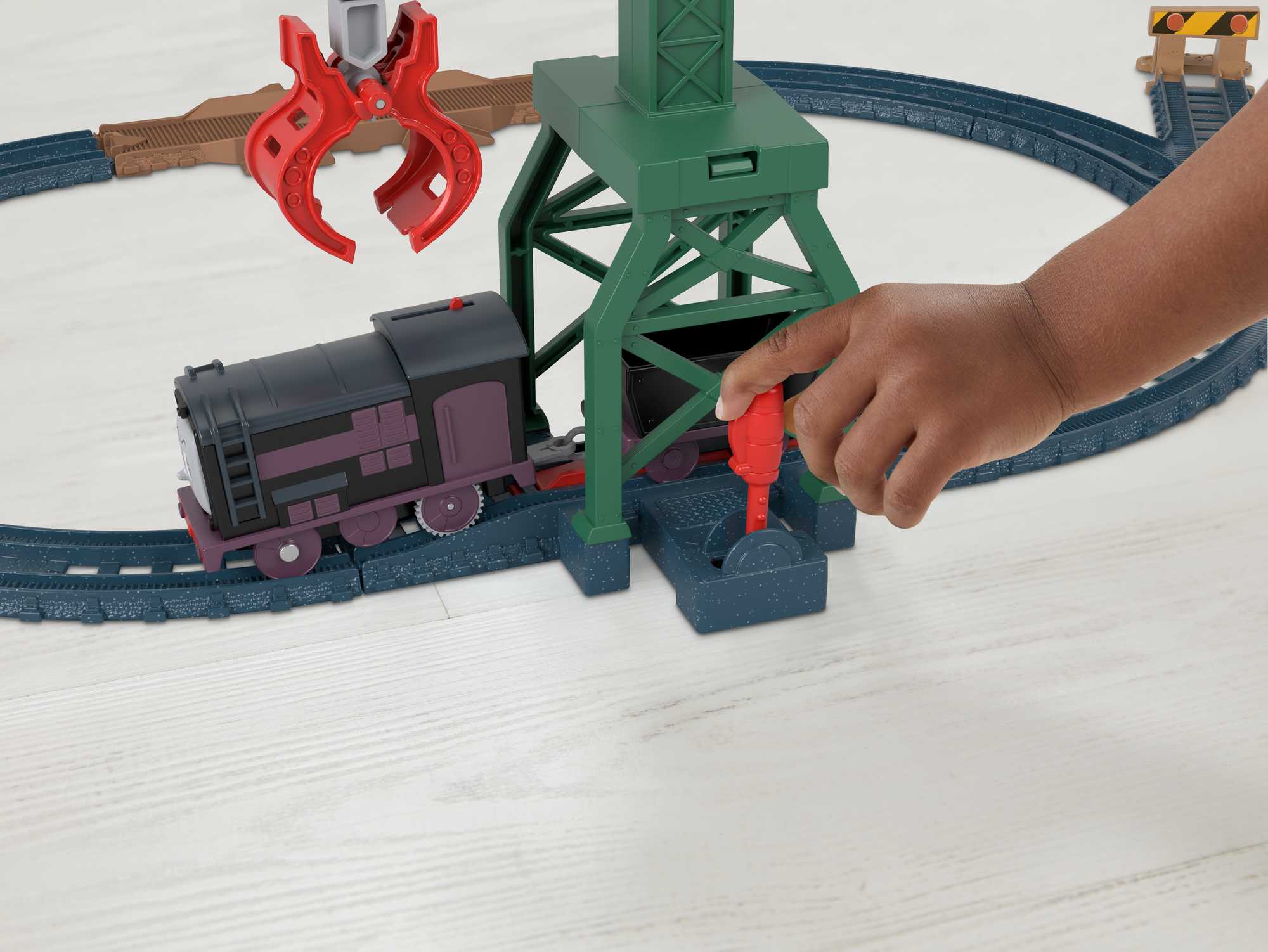 Thomas And Friends Diesel & Cranky Train Set, Track Set With Motorized Engine & Crane, Delivery Duo
