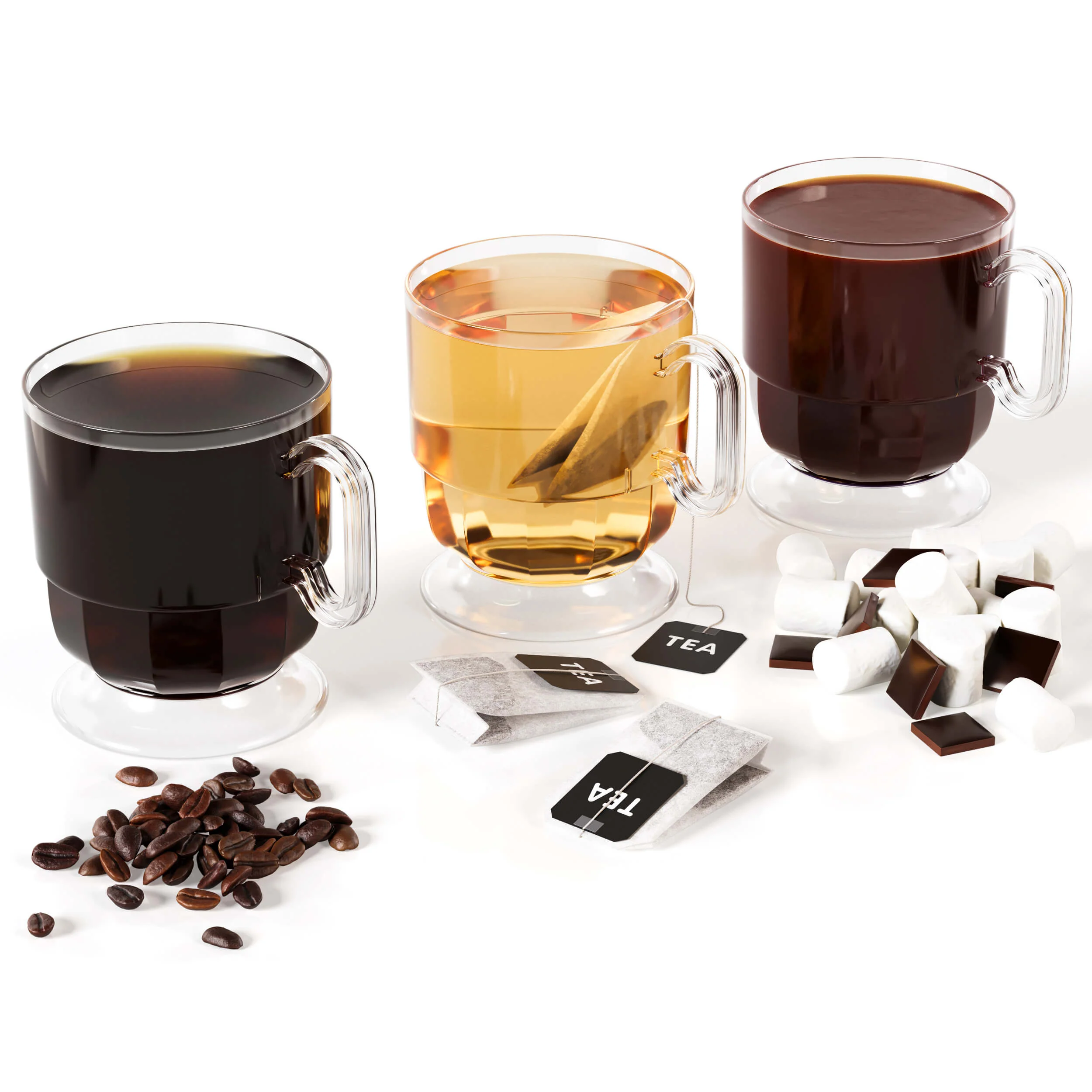 8 Oz. Clear Glazed Coffee Cups W/ Handle | 8 Count