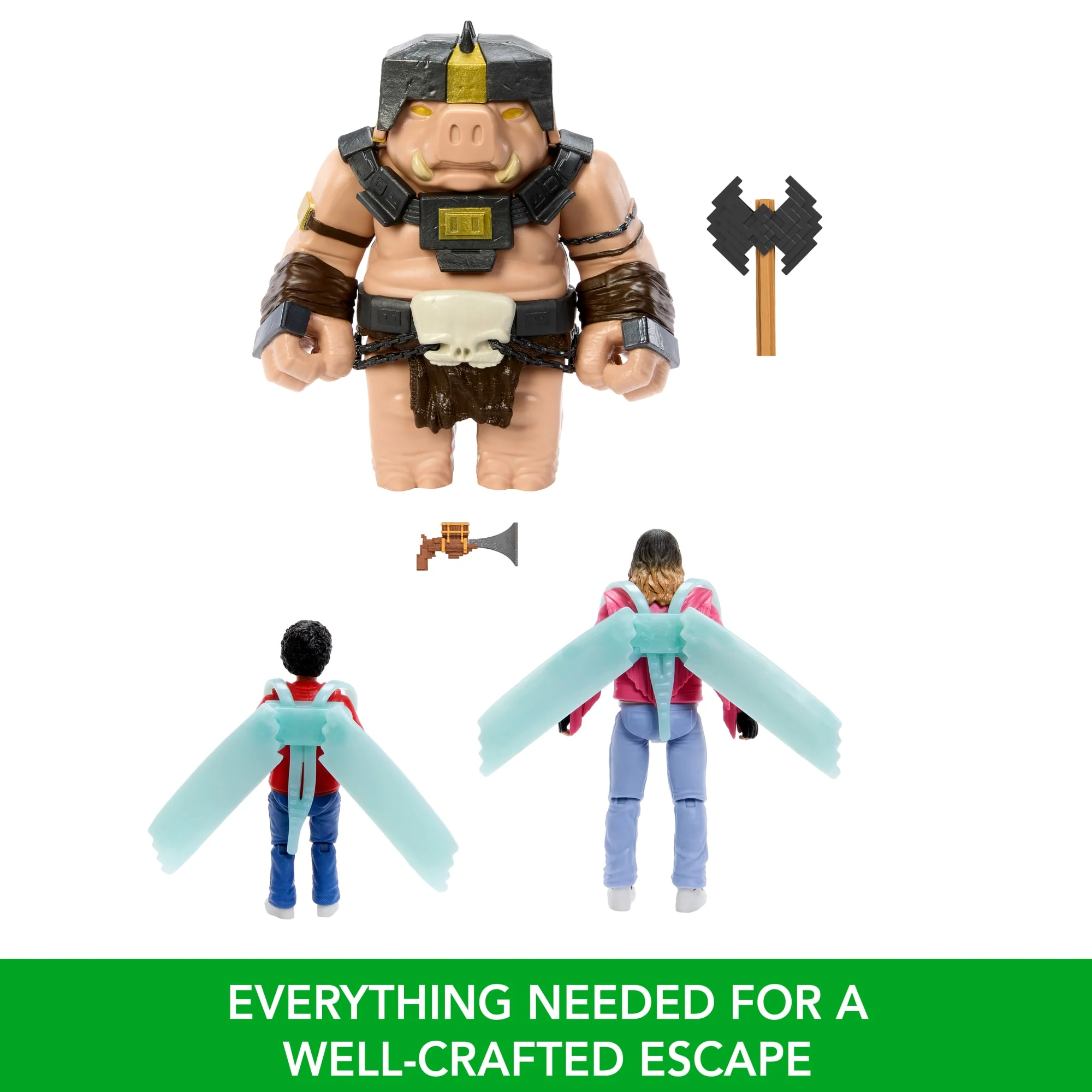 Minecraft A Well-Crafted Escape Figure Pack With 3 Action Figures & 4 Accessories Inspired By The Movie