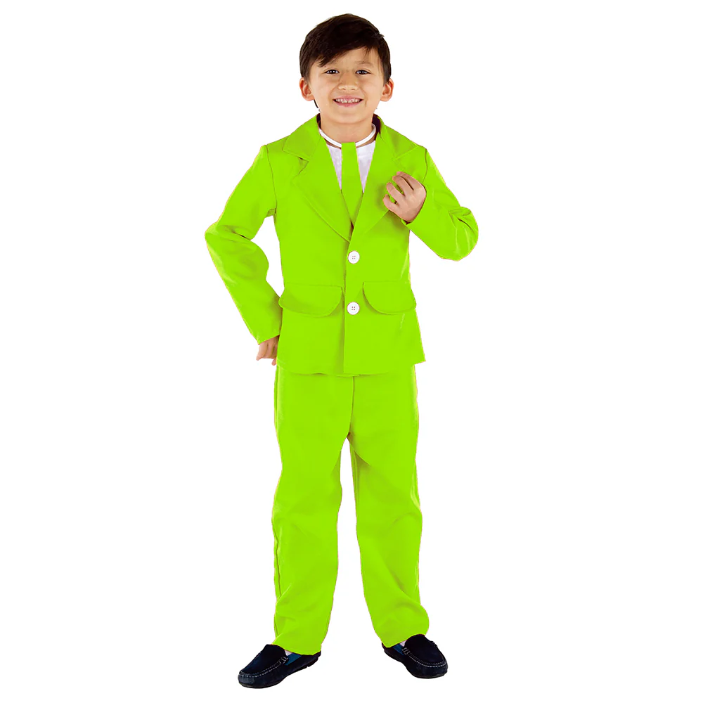 Neon Lemon Green 3 Piece Suit for Kids