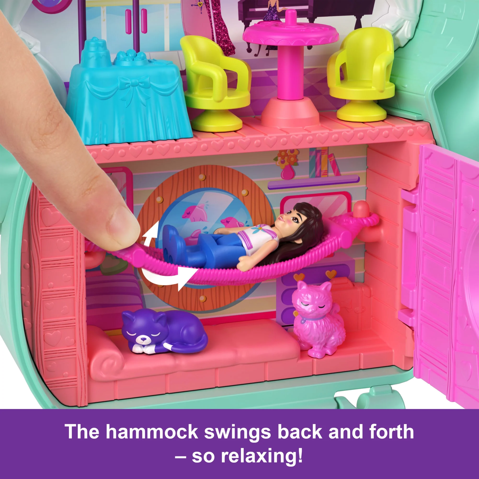 Polly Pocket Set Sail Kitty Compact Playset With 1 Micro Doll And Pet Cats, Travel Toy With Food & Styling Accessories