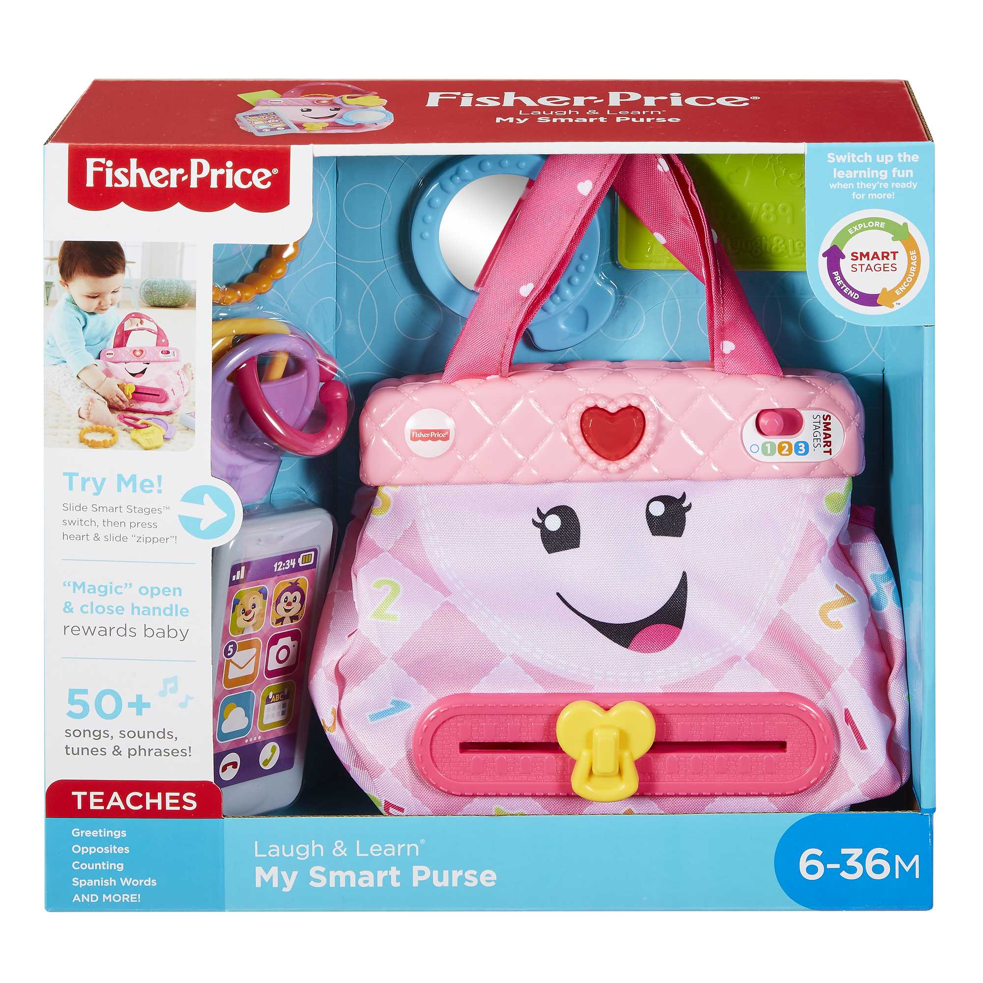 Fisher-Price Purse Learning Toy With Lights And Music, Baby And Toddler Toy, Pretend Play
