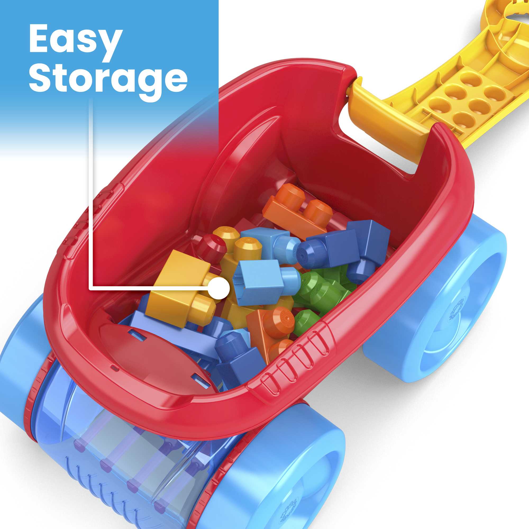 MEGA BLOKS Fisher Price Blue Block Scooping Wagon Building Toy (21 Pieces) For Toddler