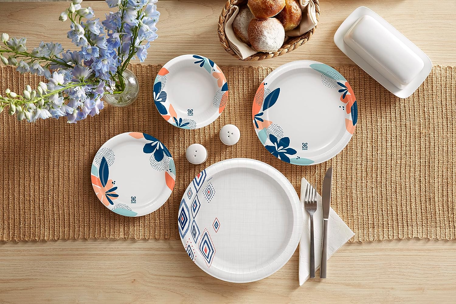 Dixie 10 Inch Paper Plates, Dinner Size Printed Disposable Plate, 204 Count (3 Packs of 68 Plates)