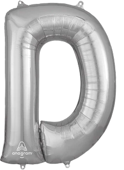 Anagram 32 inch Letter D Silver Foil Balloon 1ct