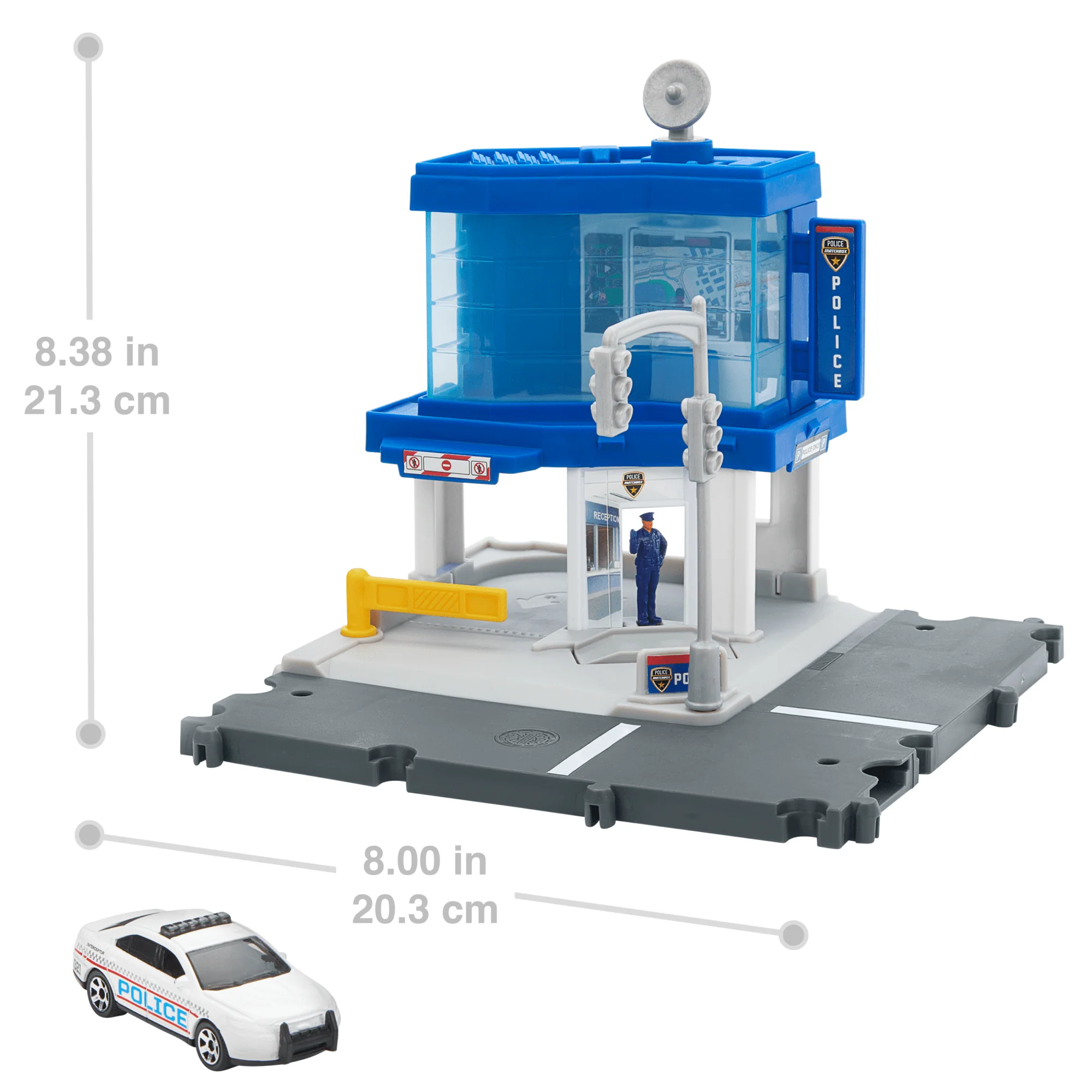 Matchbox Action Drivers Police Traffic Center Playset With 1:64 Scale Ford Police Interceptor Toy Car