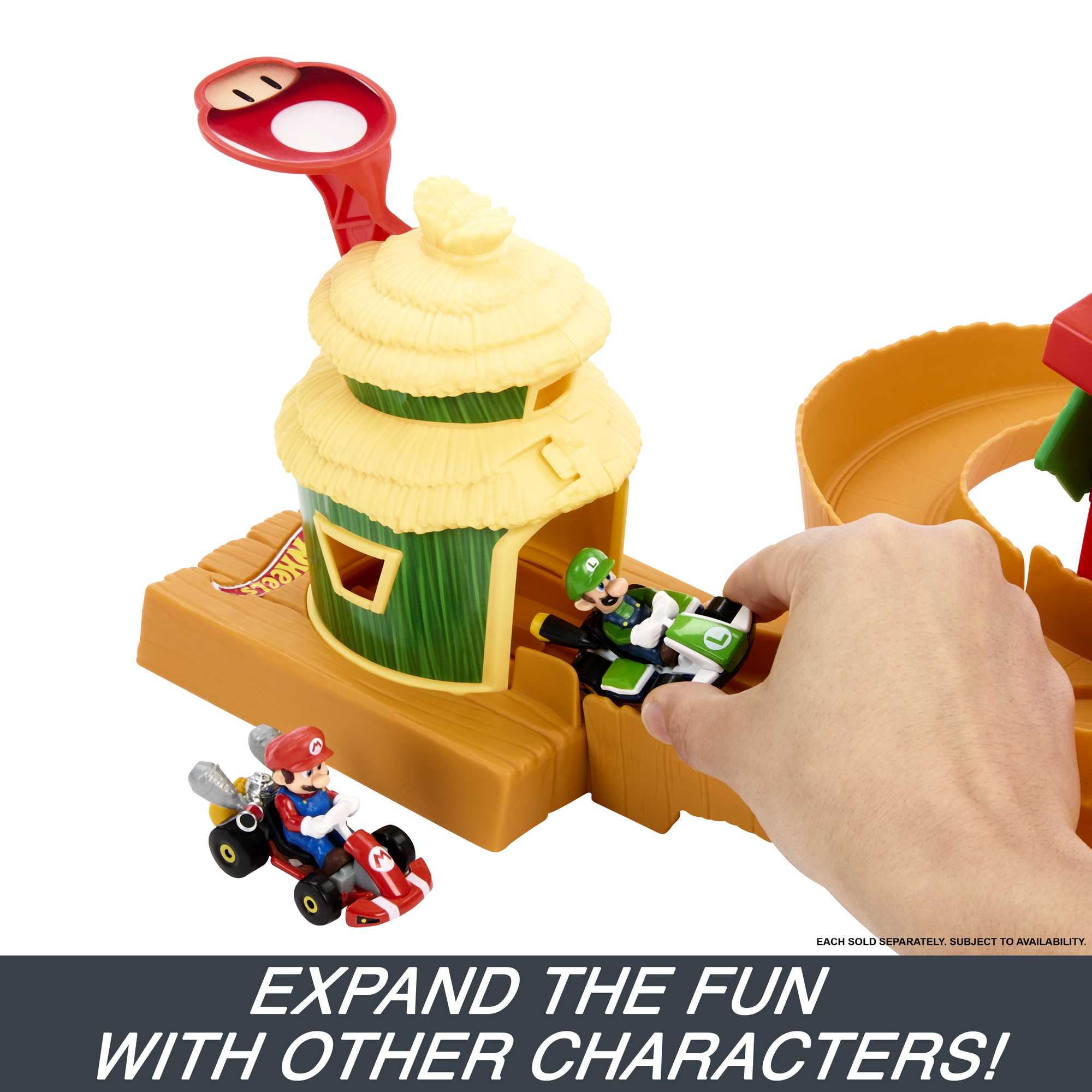 Hot Wheels The Super Mario Bros. Movie Jungle Kingdom Raceway Playset With Mario Die-Cast Toy Car