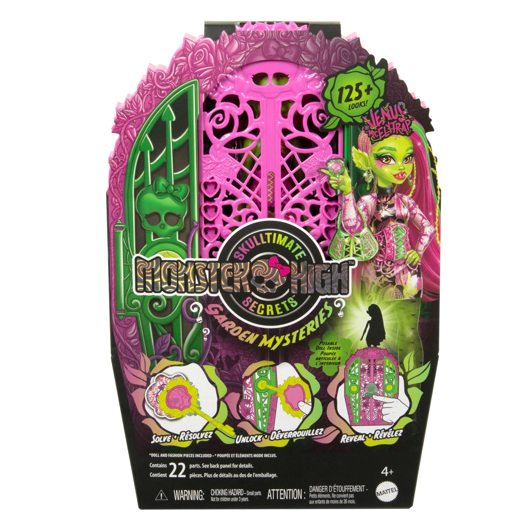 Monster High Skulltimate Secrets Garden Mysteries Playset, Venus Mcflytrap Doll With 19+ Surprises