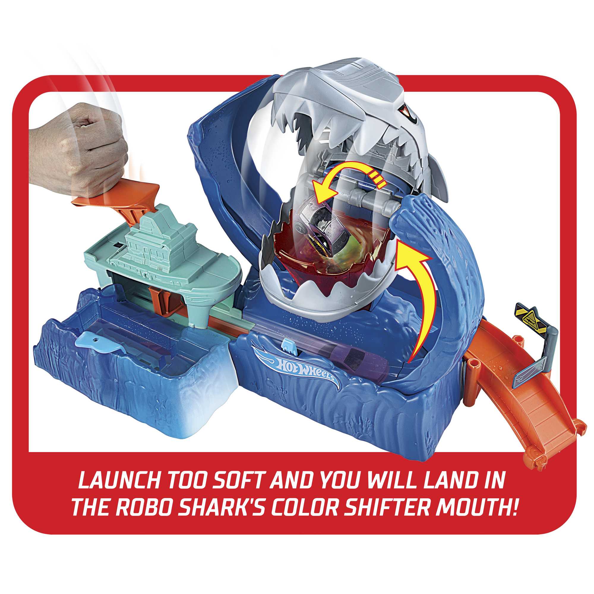 Hot Wheels City Color Shifter Shark Jump Play Set