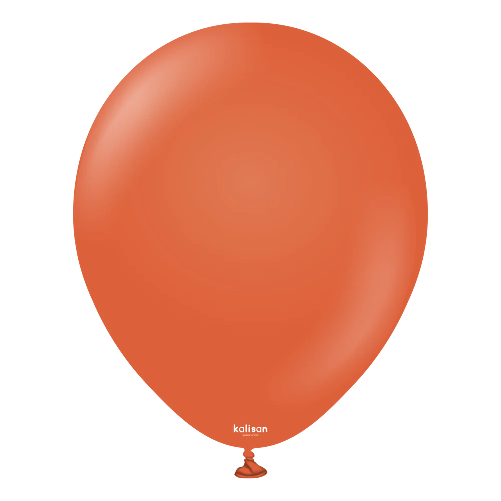 18 inch Kalisan Retro Rust Orange Latex Balloons 25ct