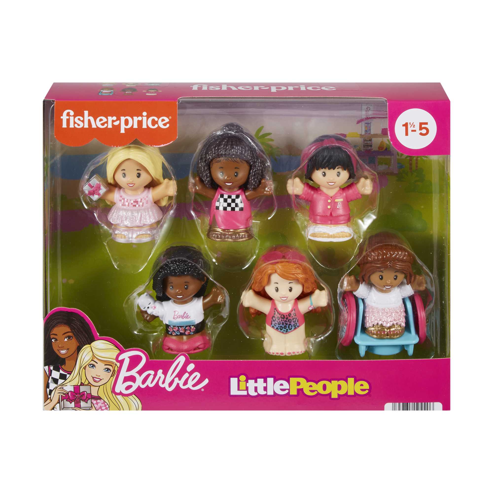 Fisher-Price Little People Barbie Figure 6-Pack Gift Set, Toddler Toys