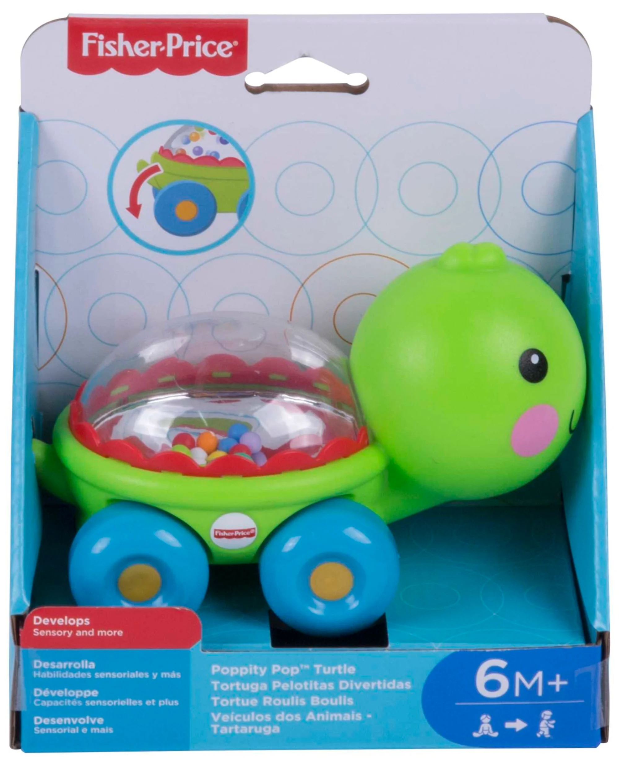 Fisher-Price Poppity Pop Turtle Push-Along Vehicle