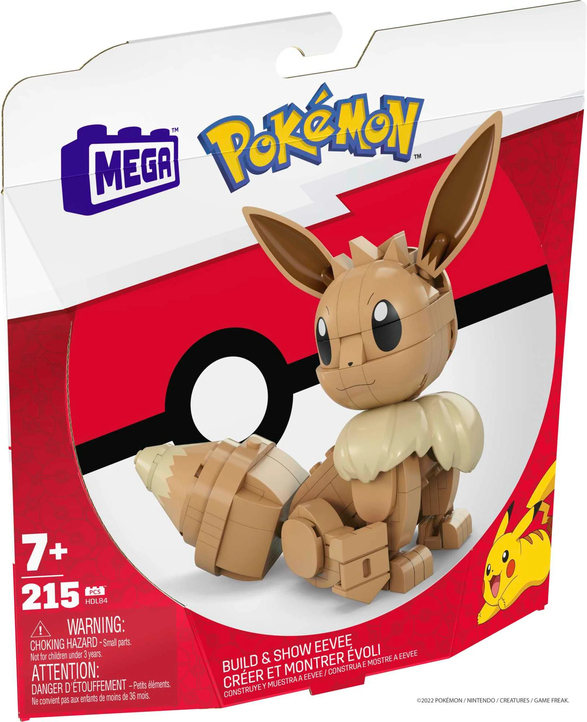 MEGA Pok��mon Building Toy Kit Eevee With 1 Action Figure (215 Pieces) For Kids