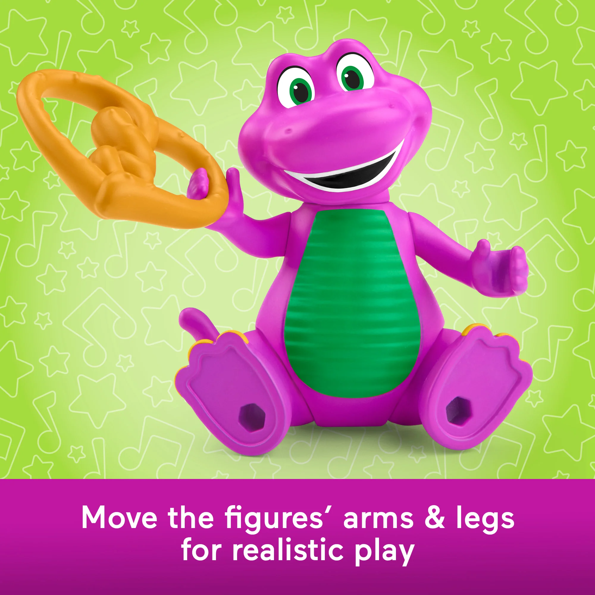 Fisher-Price Barney's World Barney's Friend David & Barney Figure Set For Kids, 3 Toys