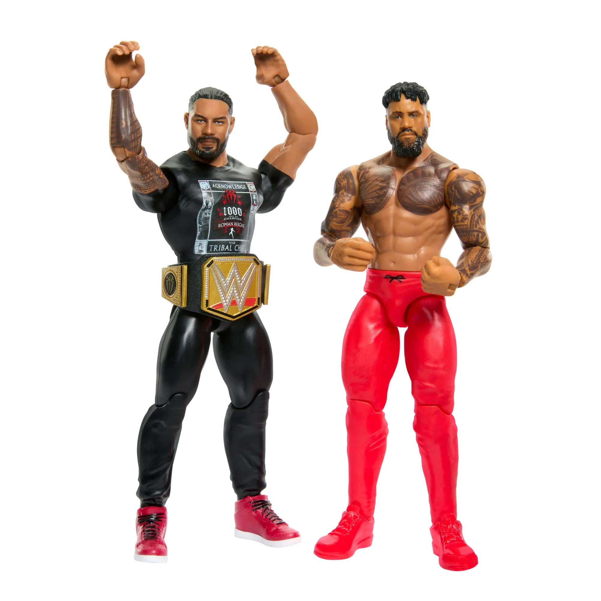 WWE Main Event Championship Showdown Roman Reigns vs Jey Uso 2-Pack Figures & Accessory