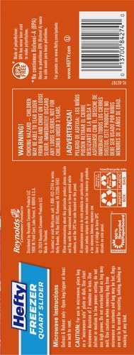 Hefty Slider Freezer Storage Bags, Gallon Size, 56 Count