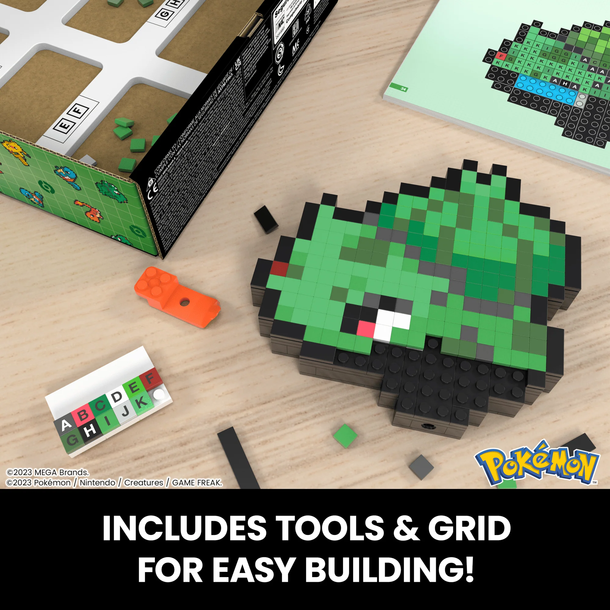 MEGA Pok��mon Bulbasaur Building Toy Kit (374 Pieces) Retro Set For Collectors