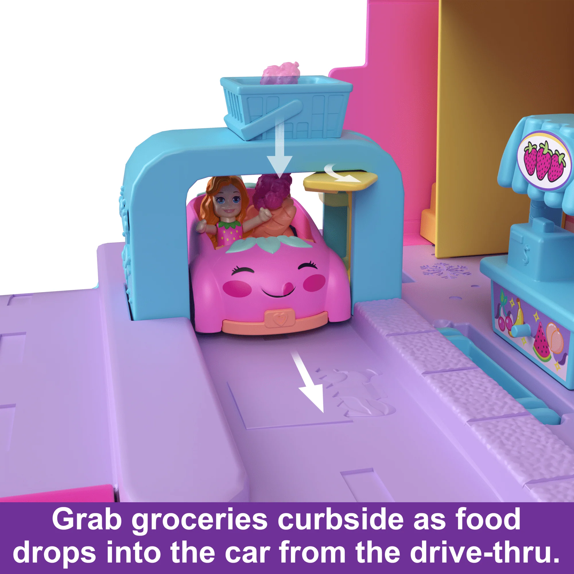 Polly Pocket Dolls & Playset, Food Toy With Micro Dolls And Accessories, Pollyville Fresh Market