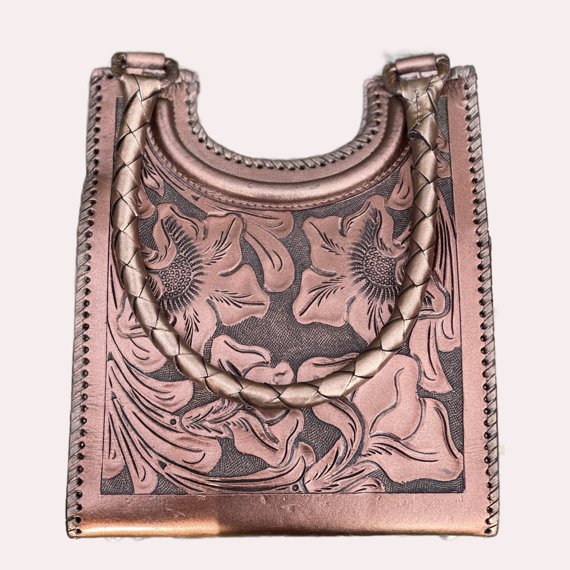 Hand Tooled Leather Hobo Bag 