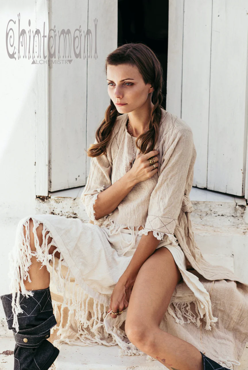 Bohemian Boho Cardigan Robe, Organic Clothes