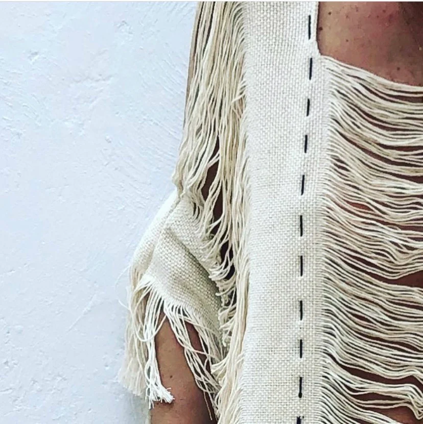 Handmade Frayed Maxi Beach Dress BO Swim Cover up