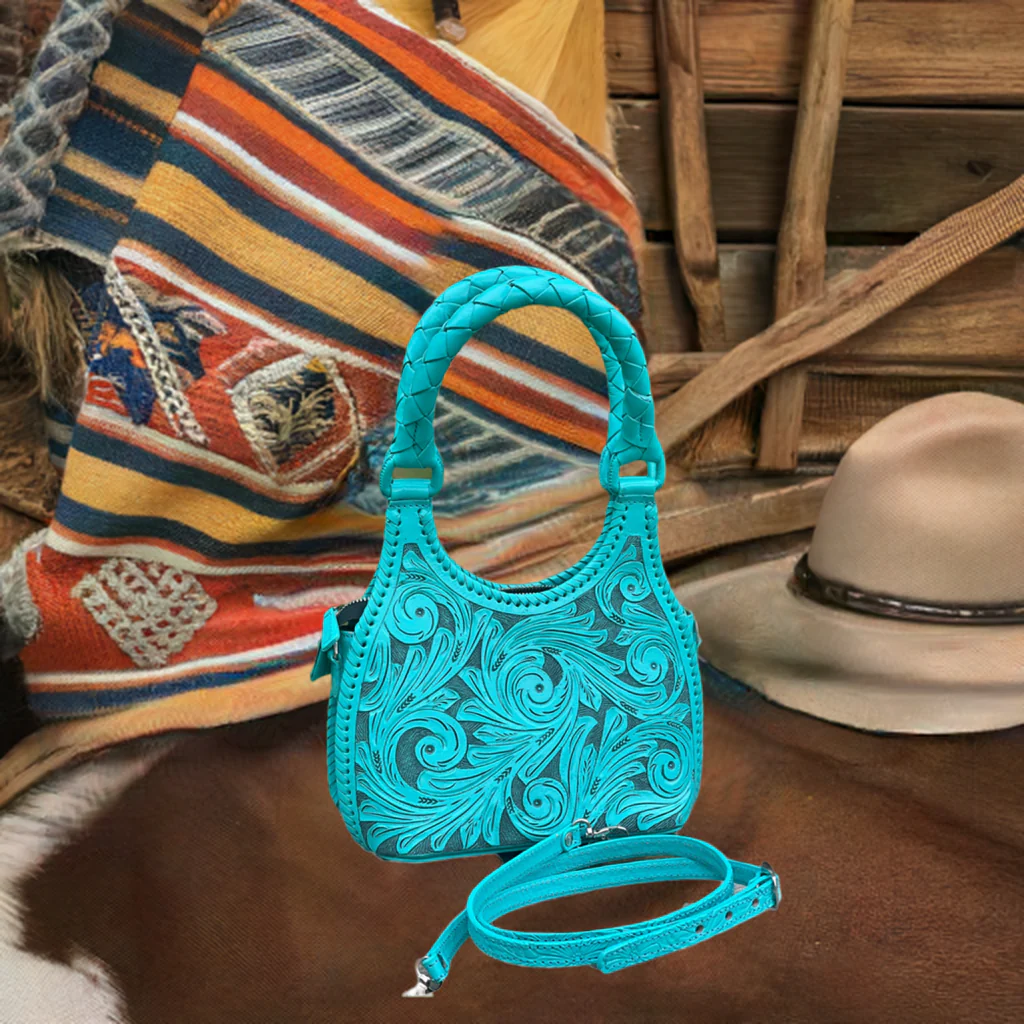 ALLE Hand-Tooled Leather Mini Hobo & Crossbody Bag 