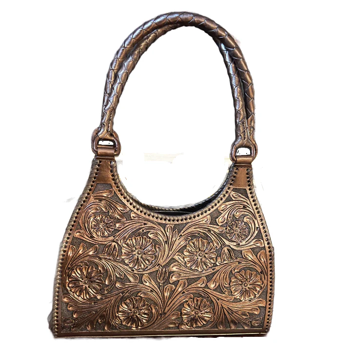 ALLE Hand-Tooled Leather Hobo Bag 