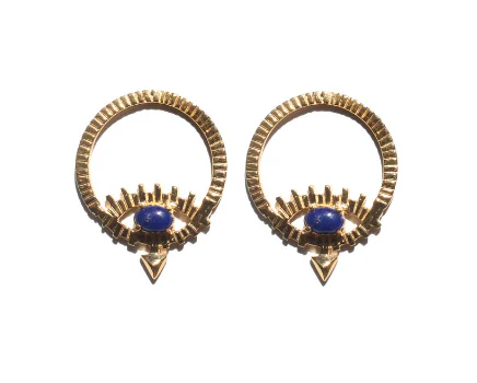 ALLE Evil Eye Lapislazuli Hoops Earrings