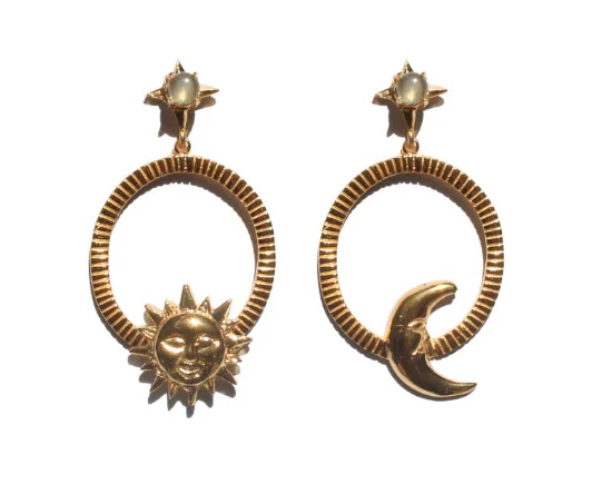 ALLE Sol y Luna Lapislazuli & Gold Hoops Earrings