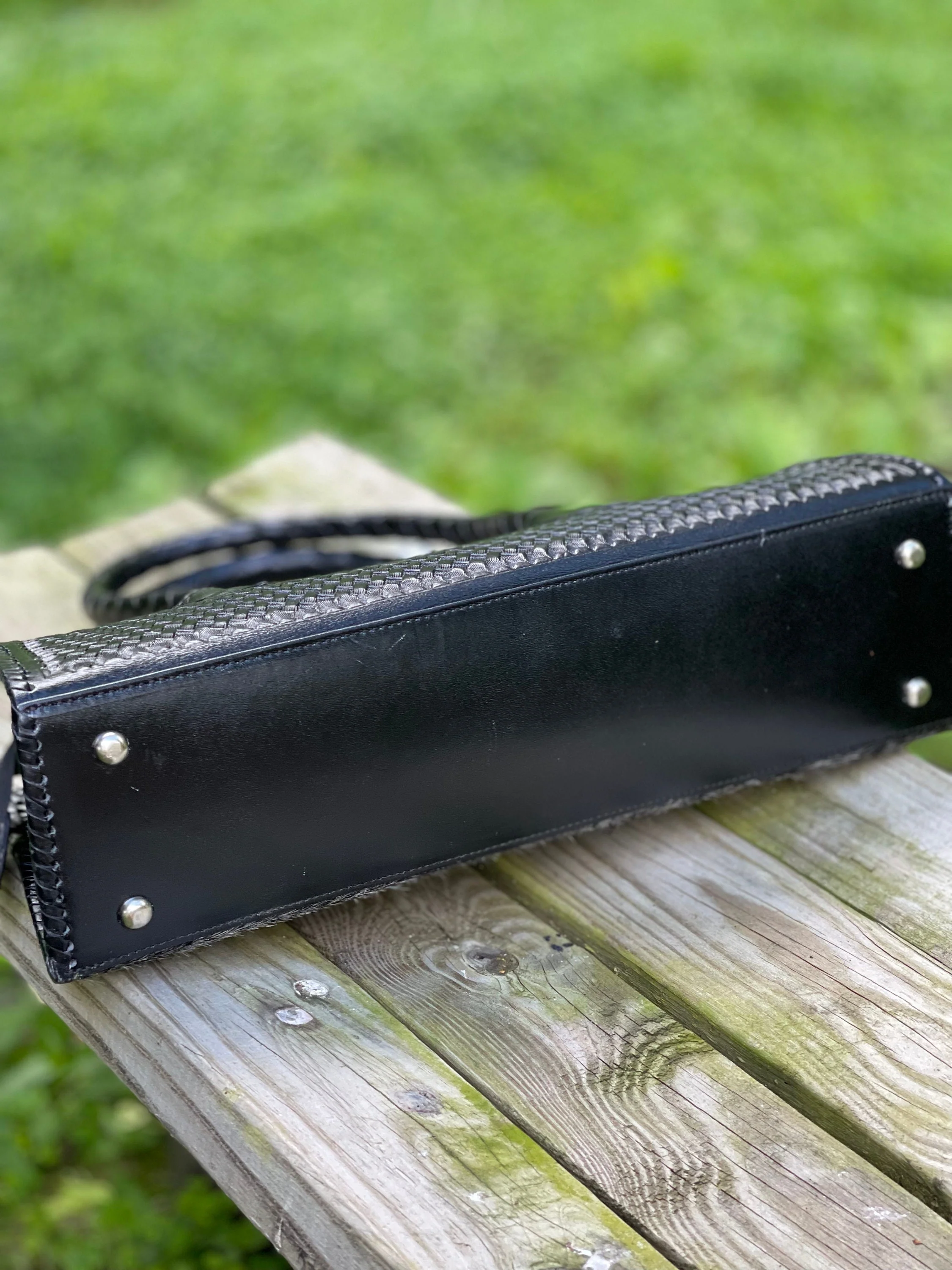 Calf Hair Leather Satchel Bag, 