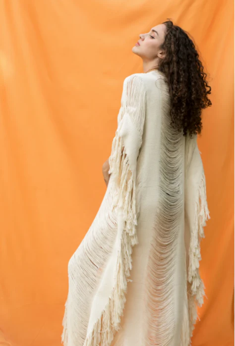 Handmade Frayed Cotton Maxi Beach Dress CAPRI, more colors