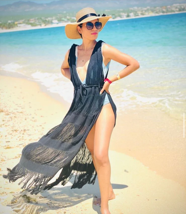 Handmade Frayed Maxi Beach Dress CABO, Swim cover-up