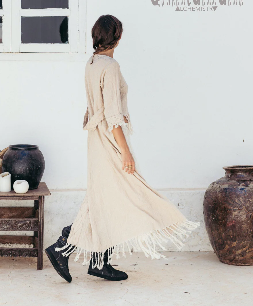 Bohemian Boho Cardigan Robe, Organic Clothes