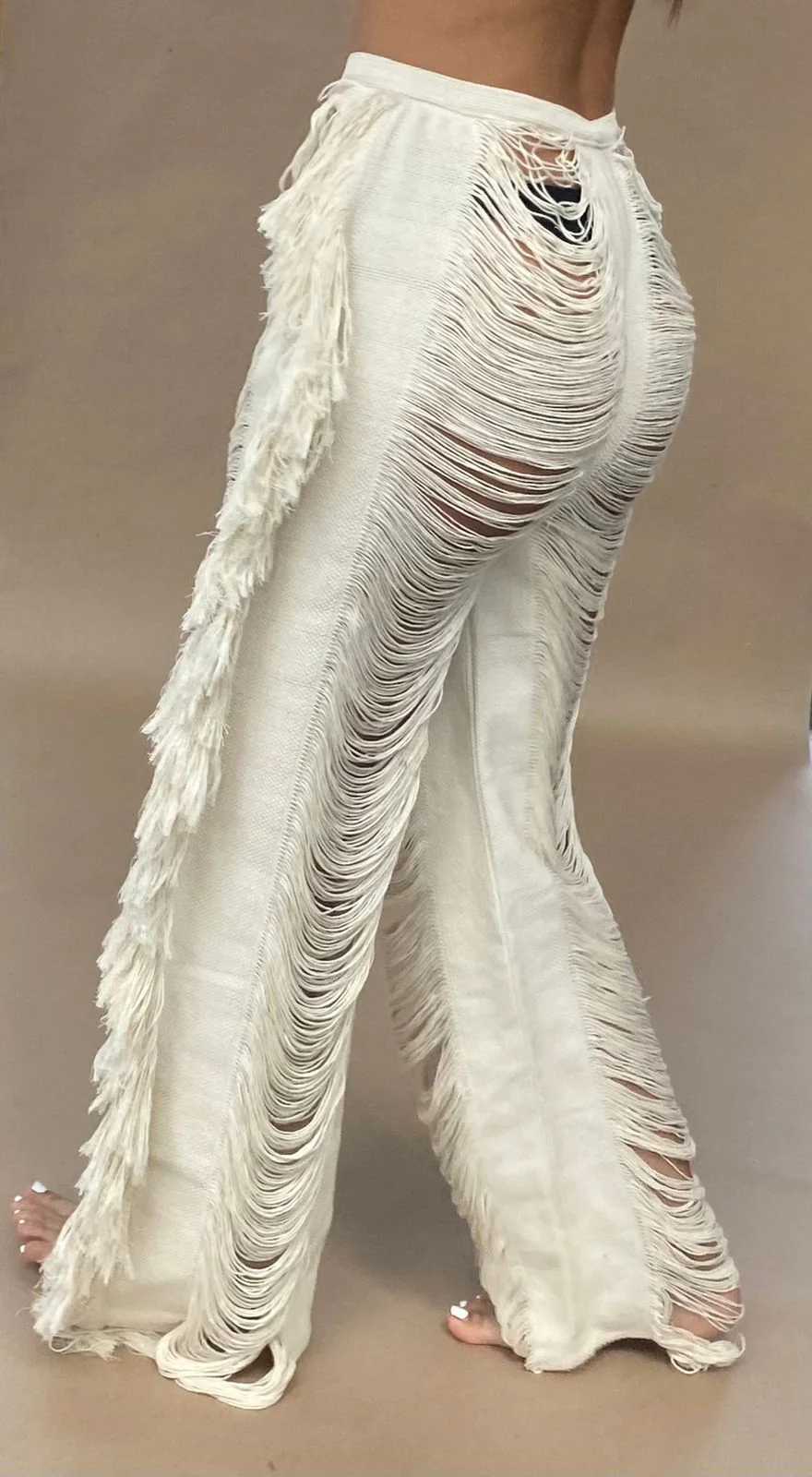 ALLE BOBBY Handmade Frayed Beach Pants