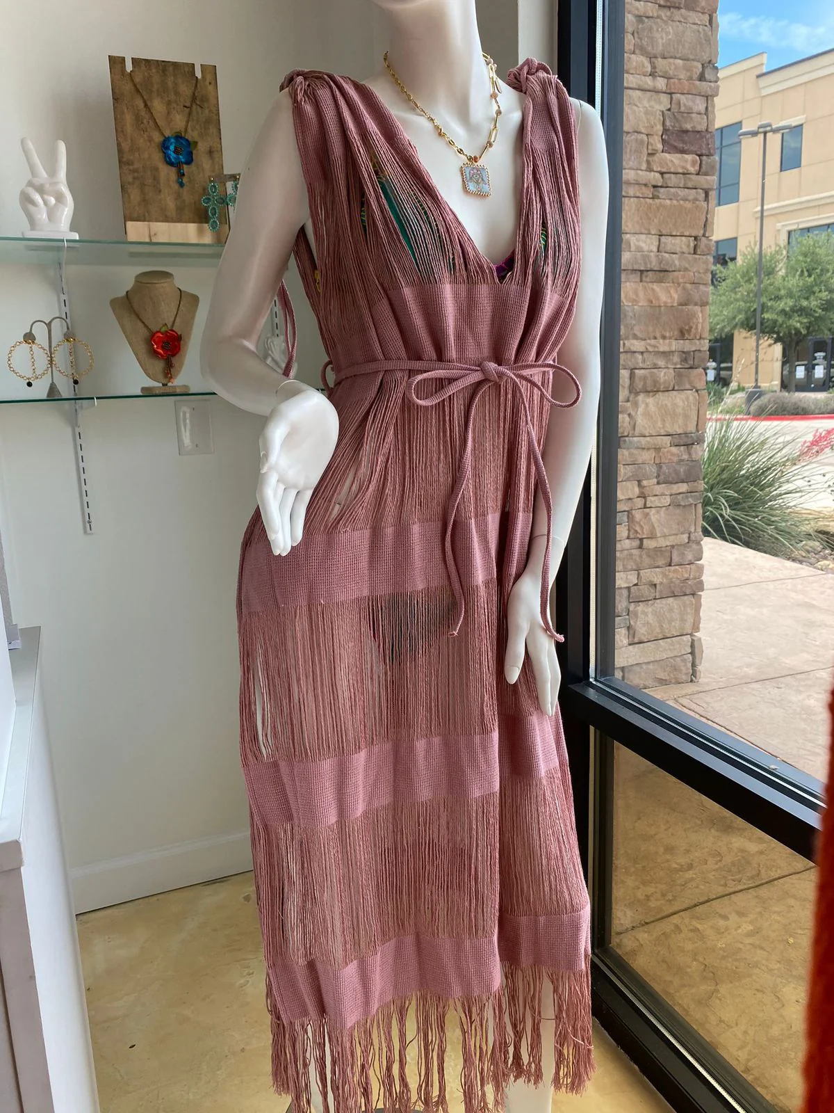 Handmade Frayed Maxi Beach Dress CABO, Swim cover-up