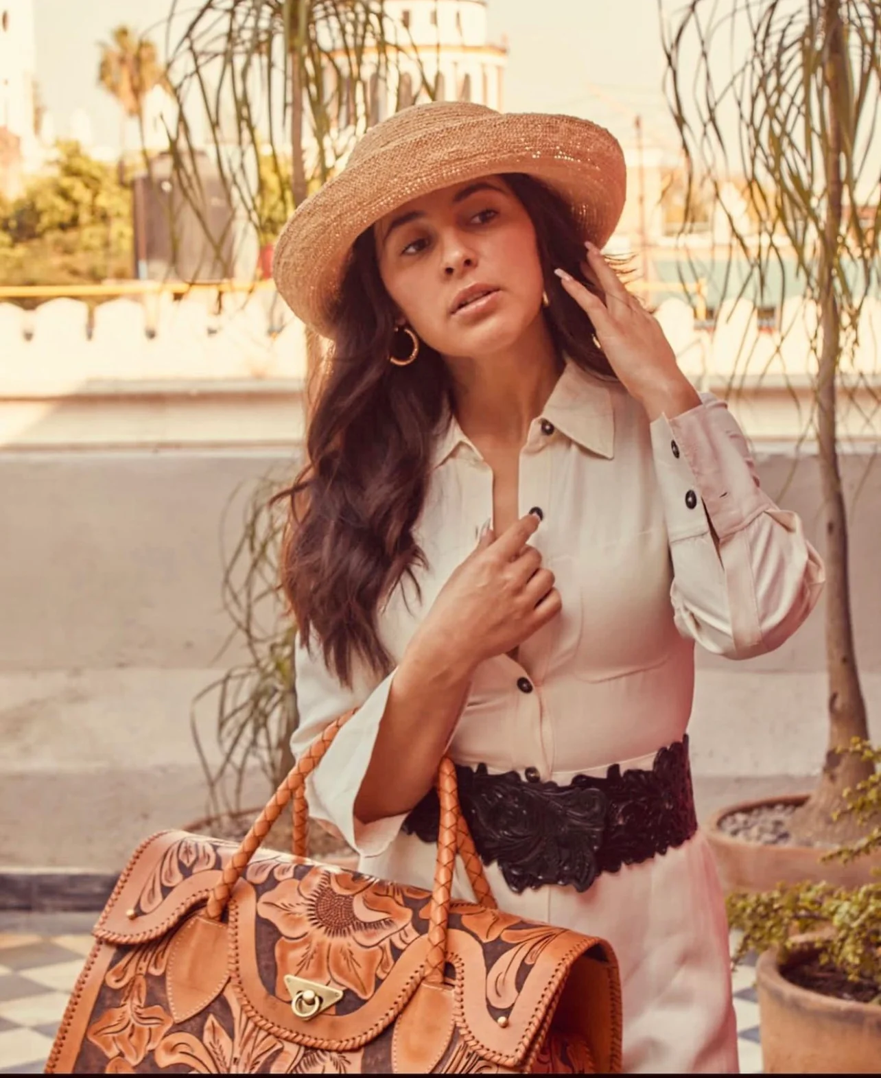 Hand-tooled Leather Small Weekender 