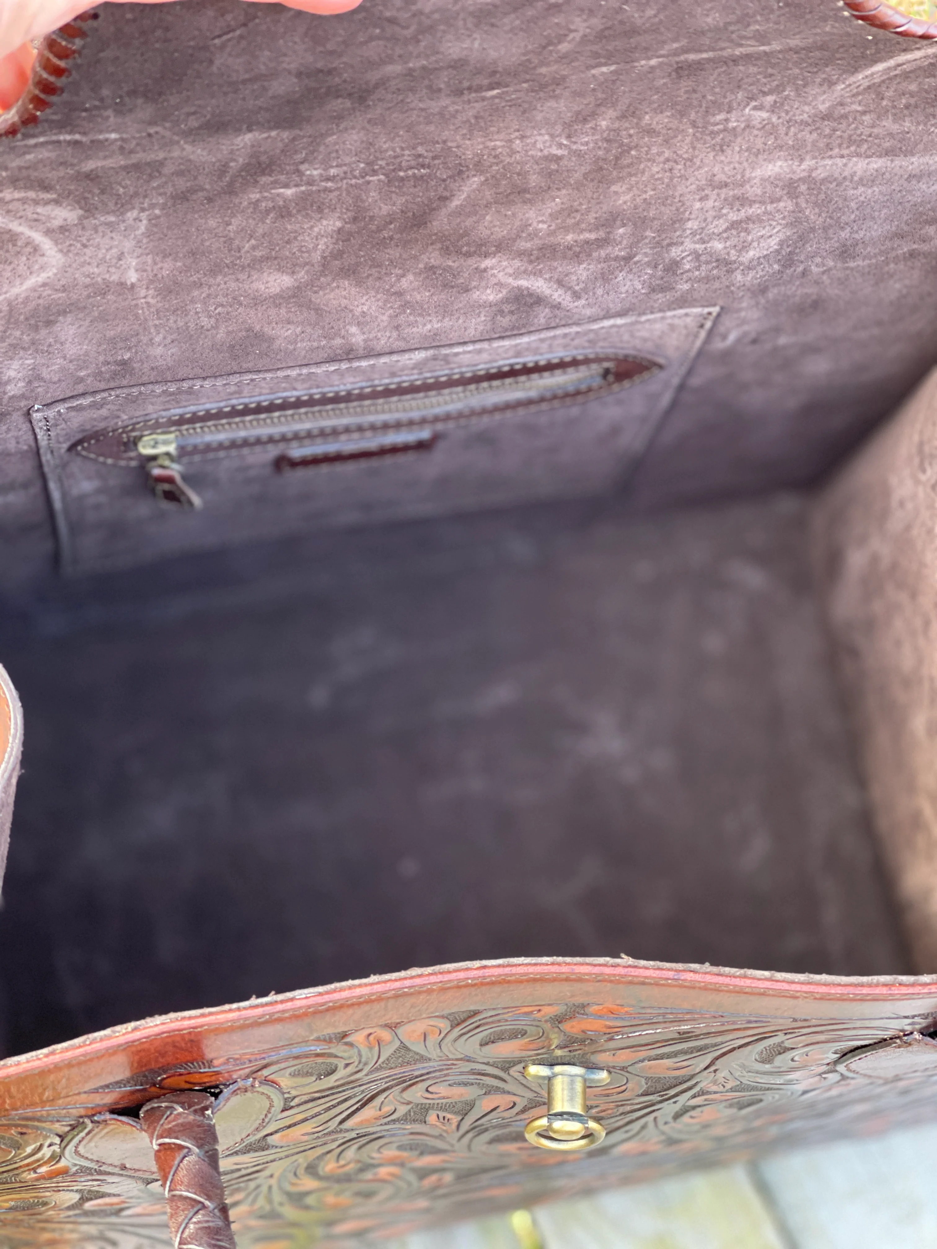 Hand-tooled Leather Small Weekender 