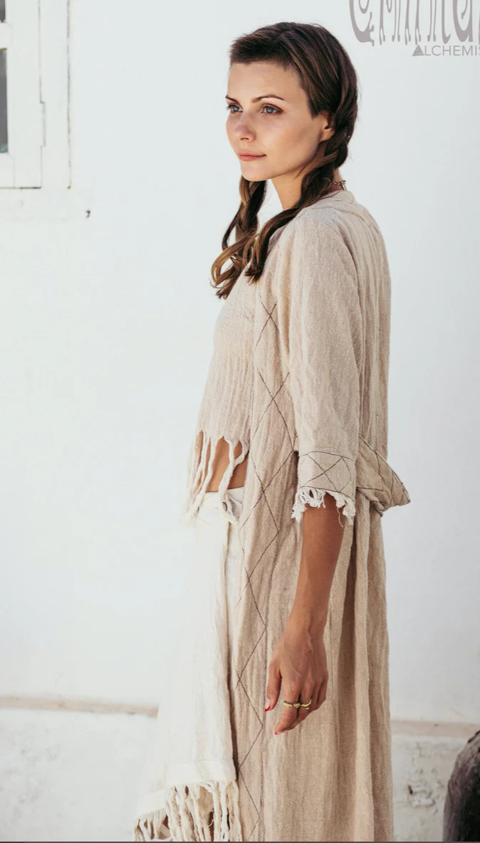 Bohemian Boho Cardigan Robe, Organic Clothes