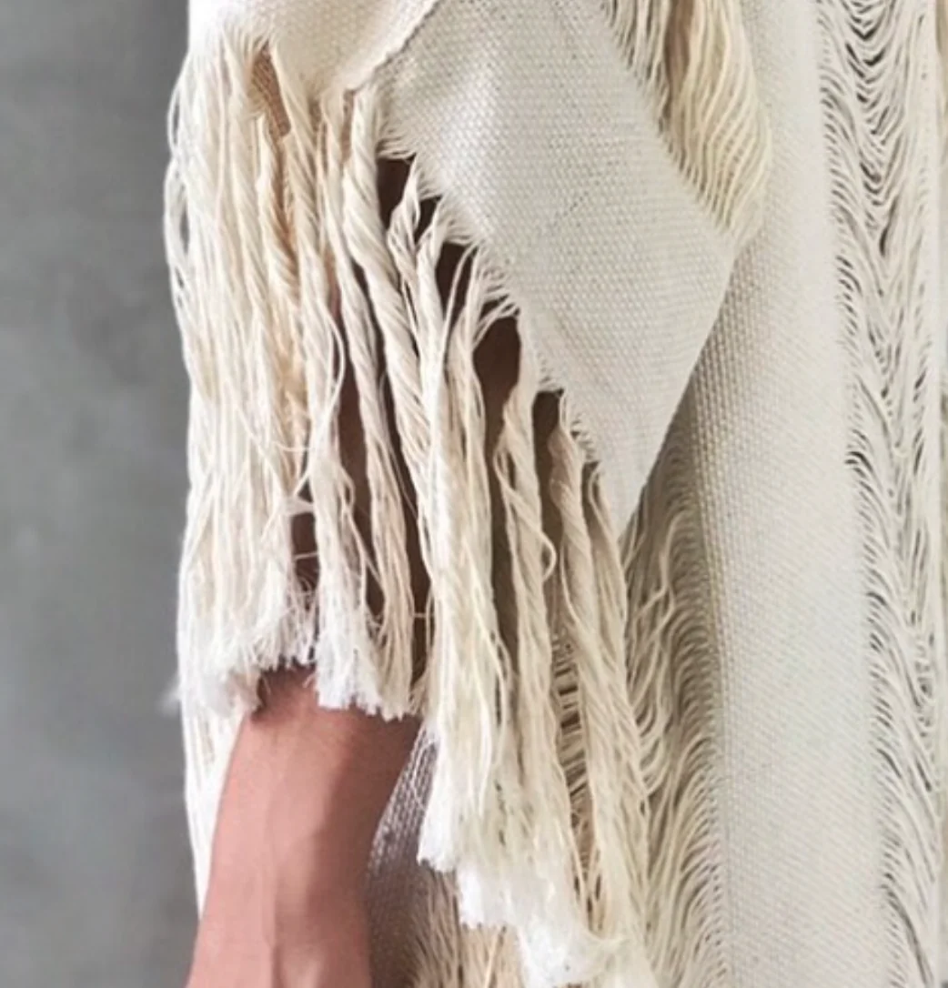 Handmade Frayed Cotton Maxi Beach Dress CAPRI, more colors