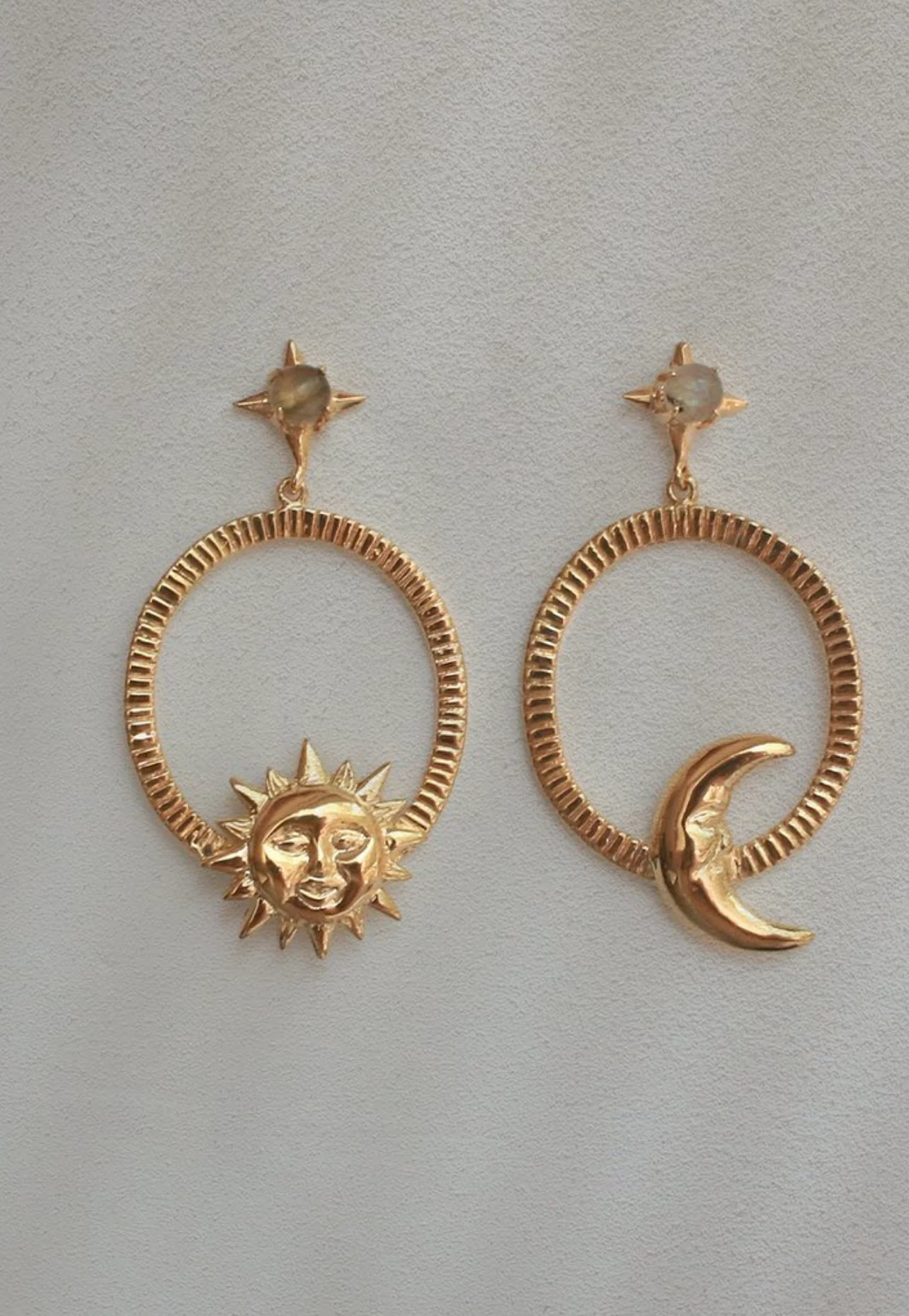 ALLE Sol y Luna Lapislazuli & Gold Hoops Earrings