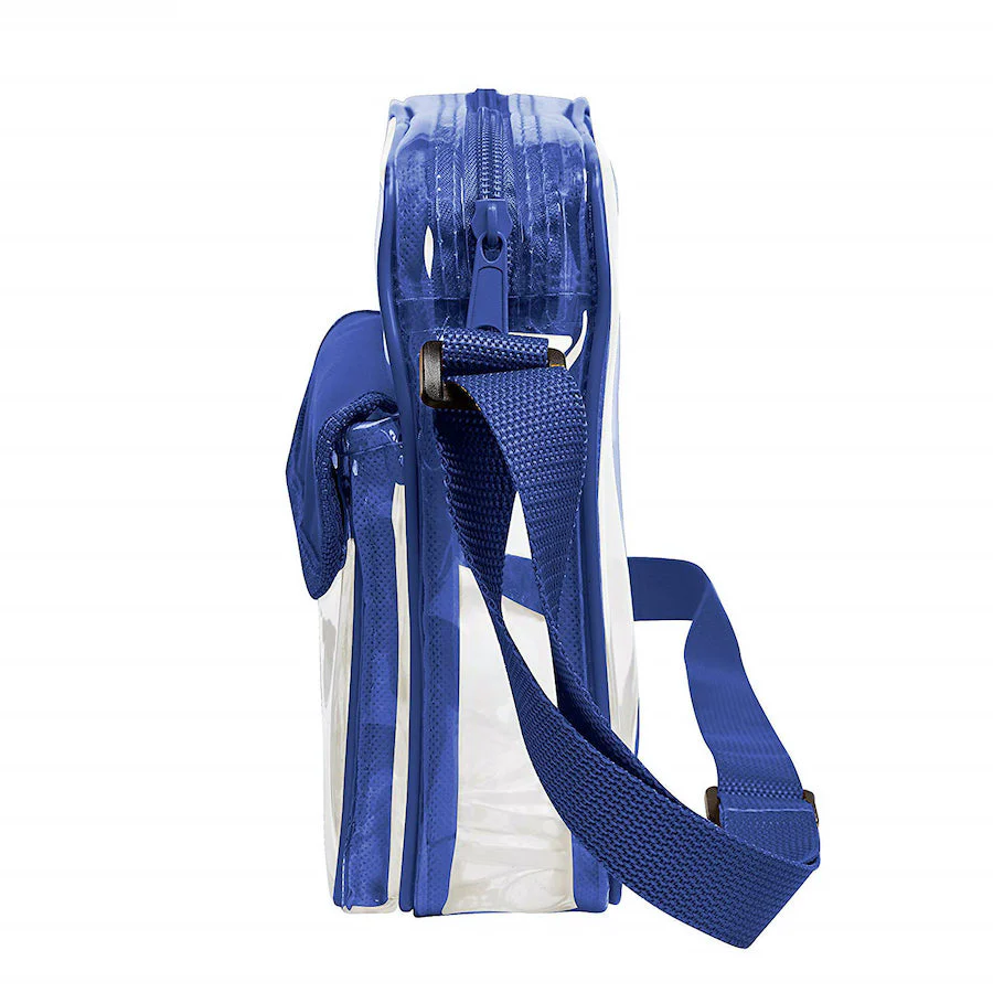 Medium Clear Cross-Body Messenger Shoulder Bag (CH-500-ROY) - Royal Blue Trim