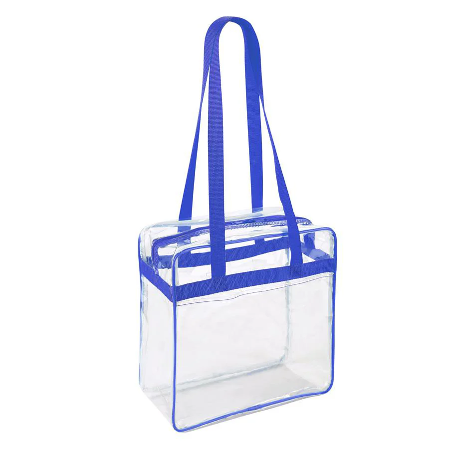 12 x 12 x 6 Stadium Bag with 35-inch Long Handles - Royal Blue Trim (1401-ROY)