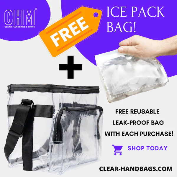 Clear Lunch Box Large (CH-1240) with FREE Small Reusable Leak Proof Ice Bag