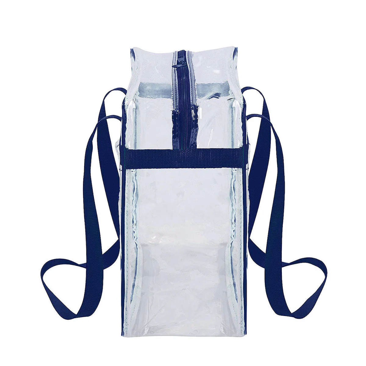 12 x 12 x 6 Stadium Bag with 35-inch Long Handles - Navy Blue Trim (1401-NAVY)