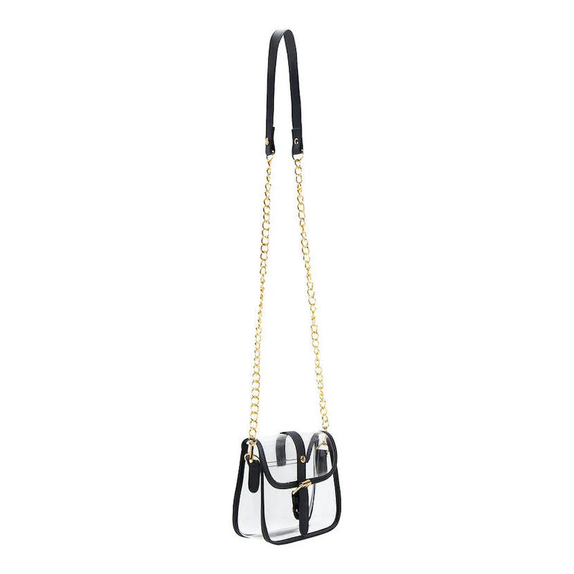 Clear Crossbody Purse Stadium Approved Women Saddle Shoulder Bag Small (CH-J062 SM)