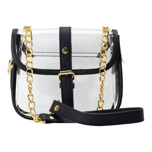 Clear Crossbody Purse Stadium Approved Women Saddle Shoulder Bag Small (CH-J062 SM)